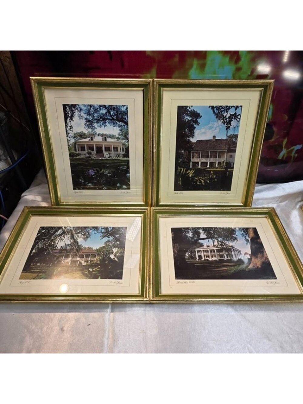Set of 4 Framed D.H. Gleason Prints 15.5x12.5